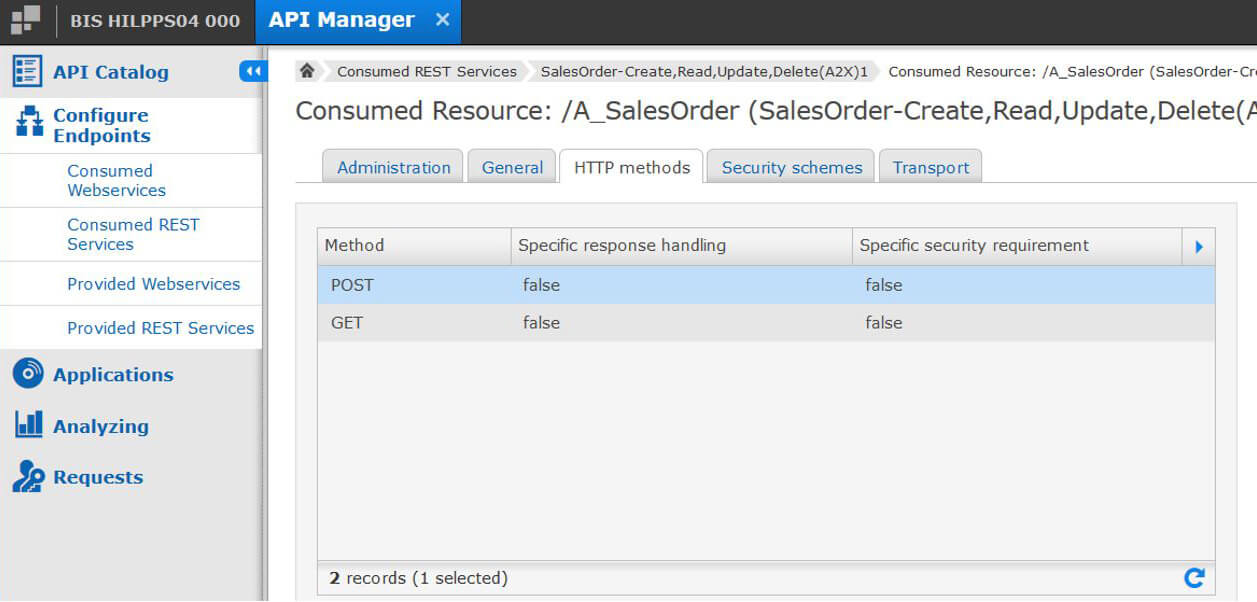 User Interface of the SEEBURGER API Manager